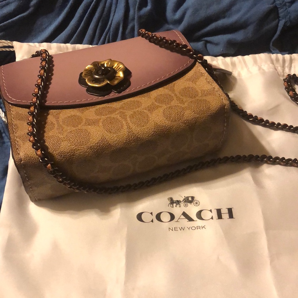 Coach Parker tea rose crossbody purse